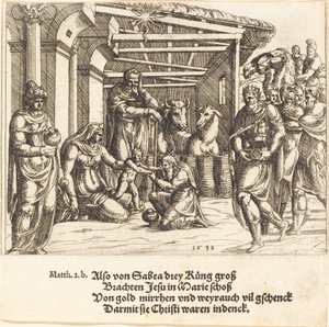 Tillbedjan av Magi av Augustin Hirschvogel