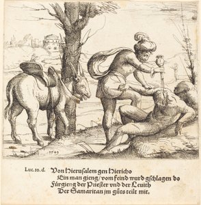 Liknelsen om den barmhärtige samariten, 1549. av Augustin Hirschvogel