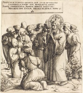 Lazarus uppståndelse, 1545. av Augustin Hirschvogel