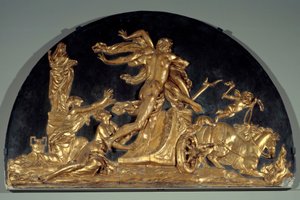 The Fire or Pluto Removing Proserpine Låg stuckaturrelief av Augustin Pajou av Augustin Pajou