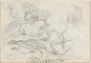 Ängel från antagandet [recto] av Augustin Pajou after Charles Mellin