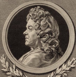 Porträtt av kompositören Jean-Baptiste Lully 1632-1687, 1770. av Augustin Saint Aubin de
