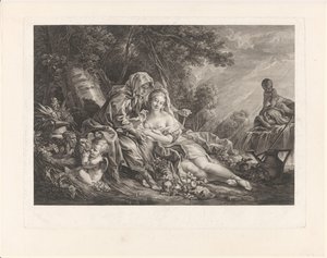 Vertumnus och Pomona i ett parklandskap