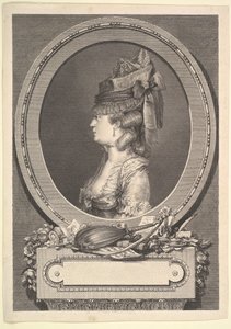 Porträtt av Adrienne-Sophie Marquise de ***, 1779. av Augustin de Saint Aubin