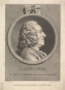 Porträtt av Alexis Piron, 1776.