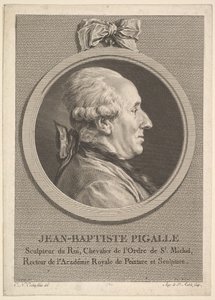 Porträtt av Jean-Baptiste Pigalle, 1782.