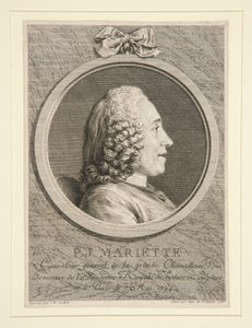Porträtt av P.J. Mariette av Augustin de Saint-Aubin