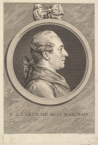 Porträtt av P.A. Caron de Beaumarchais, 1773. av Augustin de Saint Aubin