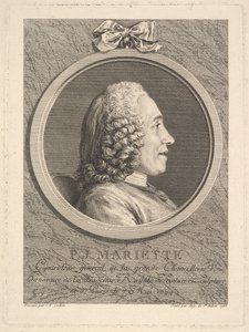 Porträtt av Pierre-Jean Mariette, 1765. av Augustin de Saint Aubin