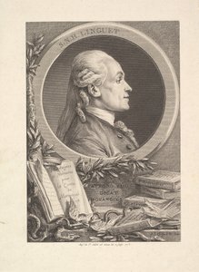 Porträtt av Simon-Nicolas-Henri Linguet, 1773 av Augustin de Saint Aubin