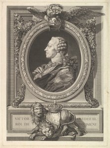 Porträtt av Victor Amadeus III, kung av Sardinien, 1777. av Augustin de Saint Aubin
