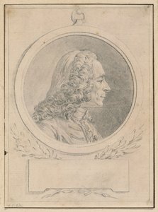 Porträt von Voltaire, nach seiner Büste von Jean-Baptiste Lemoyne II von Augustin de Saint-Aubin