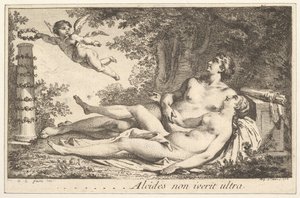 Miniatyrbild bredvid namnet på Aug. de St. Aubin Vinjett bredvid namnet Augustin de S..., 1762. av Augustin de Saint Aubin