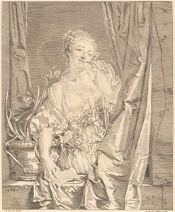 Kysen skickade av Augustin de Saint Aubin after Jean Baptiste Greuze