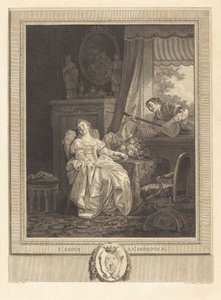 Spansk kärlek av Augustin de Saint Aubin and Noël Pruneau after Jean Baptiste Le Prince