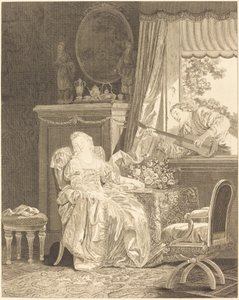 Spansk kärlek av Augustin de Saint Aubin and Noël Pruneau after Jean Baptiste Le Prince