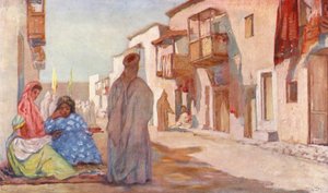 En gata i Biskra (färglitografi)