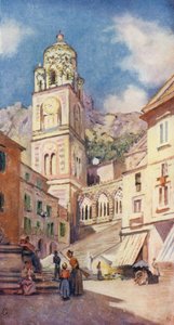 Katedralen i Amalfi (färglitografi) av Augustine Fitzgerald