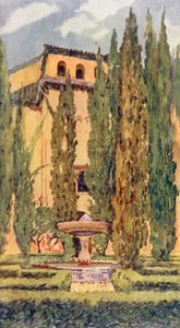 Lindaraxas hov, Alhambra (färglitografi)