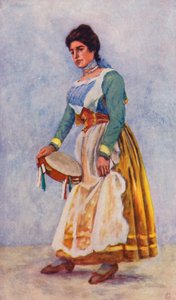 Tarantelladansare i Sorrento (färglitografi) av Augustine Fitzgerald