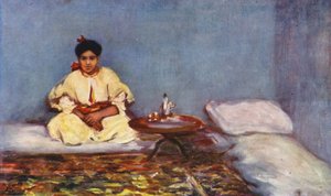 I de judiska kvarteren i Tanger (färglitografi)