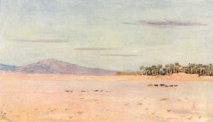 Öknen nära Biskra (färglitografi) av Augustine Fitzgerald