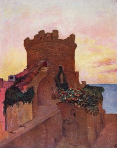 Torrione, Forio, Ischia (färglitografi)