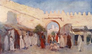 Stadsportalen, Kairouan (färglitografi) av Augustine Fitzgerald