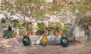 Villa Caid Mahomed, residens för Hay Newton, generalkonsul i Alger (färglitografi)