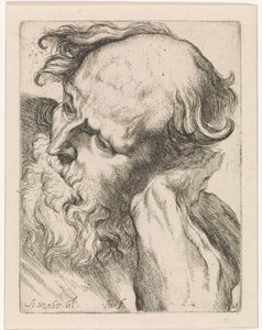 Chef för en gammal man (Joseph) Studier till en ritbok efter klassiska skulpturer och figurer av Anthony van Dyck (serietitel)
