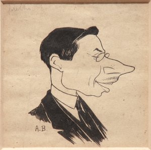 Karikatyr (svart bläck på papper)