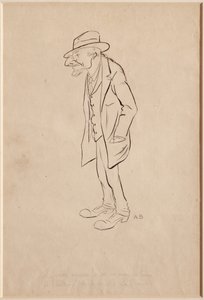 Advokaten Nino Modena (svart bläck och penna på papper)