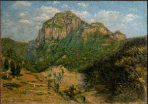 Afrikanskt landskap (olja på duk), cm 79 x 112,5. av Augusto Valli