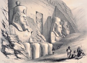 Exteriör av South Temple, Ebsamboul, Nubia, c1850