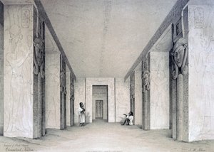 Interiör av norra templet, Ebsamboul, Nubia, Egypten, 1800-talet