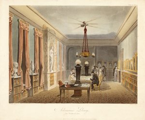 Ackermanns bibliotek för konstverk, pub. 1815 (handfärgad gravyr)