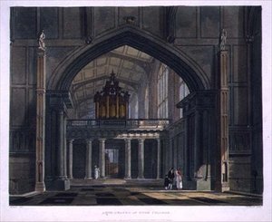 Ante-Chapel of Eton College, från "History of Eton College", en del av "History of the Colleges", graverad av Daniel Havell (1785-1826) pub. av R. Ackermann