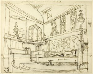 Court of Chancery, Westminster Hall av Augustus Charles Pugin