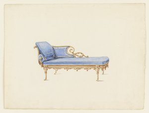 Design för en soffa i Gothic Revival Style
