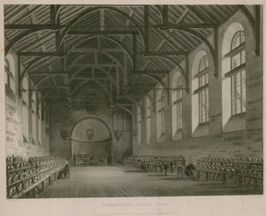 Interiör i Westminster School av Augustus Charles Pugin