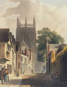 Magpie Lane, Oxford, illustration från "Historien om Oxford" graverad av puben J. Bluck (fl.1791-1831). av R. Ackermann, 1813 (färgad akvatint) av Augustus Charles Pugin