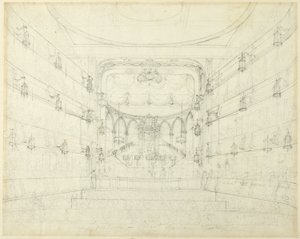 Studie till ett oratorium-Covent Garden Theater, från Microcosm of London