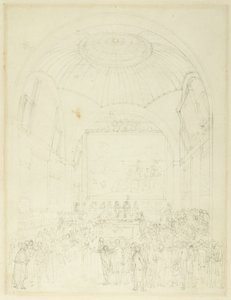 Studie för den gemensamma rådssalen, Guild Hall, från Microcosm of London av Augustus Charles Pugin