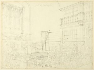 Studie för Court of Exchequer, från Microcosm of London av Augustus Charles Pugin