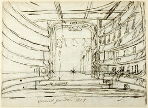 Studera för Covent Garden Theatre, från Microcosm of London av Augustus Charles Pugin
