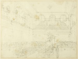 Studie för Foundling Hospital, the Chapel, från Microcosm of London av Augustus Charles Pugin