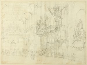Studie för Guild Hall, från Microcosm of London