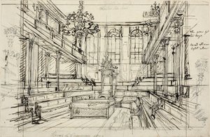 Studie för House of Commons, från Microcosm of London av Augustus Charles Pugin