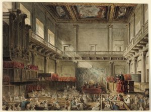 Studie för Royal Chapel, Whitehall, i Microcosm of London av Augustus Charles Pugin