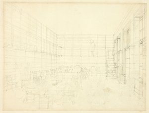 Studie för Royal Institution, Albemarle Street, från Microcosm of London av Augustus Charles Pugin